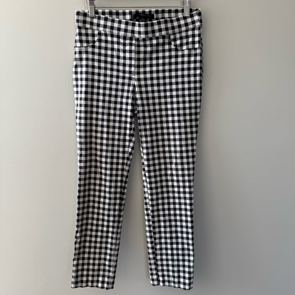 89th & Madison Black and White Checkered Gingham Pants Size Petite Medium W31